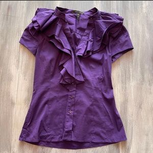 BCBG MAXAZRIA Purple Womens Blouse Size Small